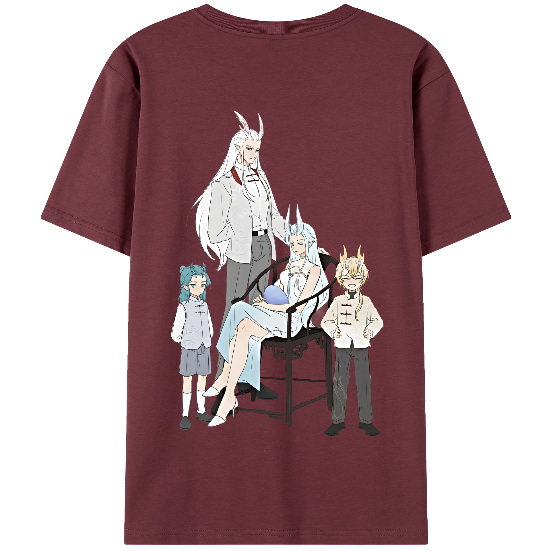 （画像用） Ne Zha 2 ナタ 魔童の大暴れ 綿100％半袖Tシャツ（背面プリント）